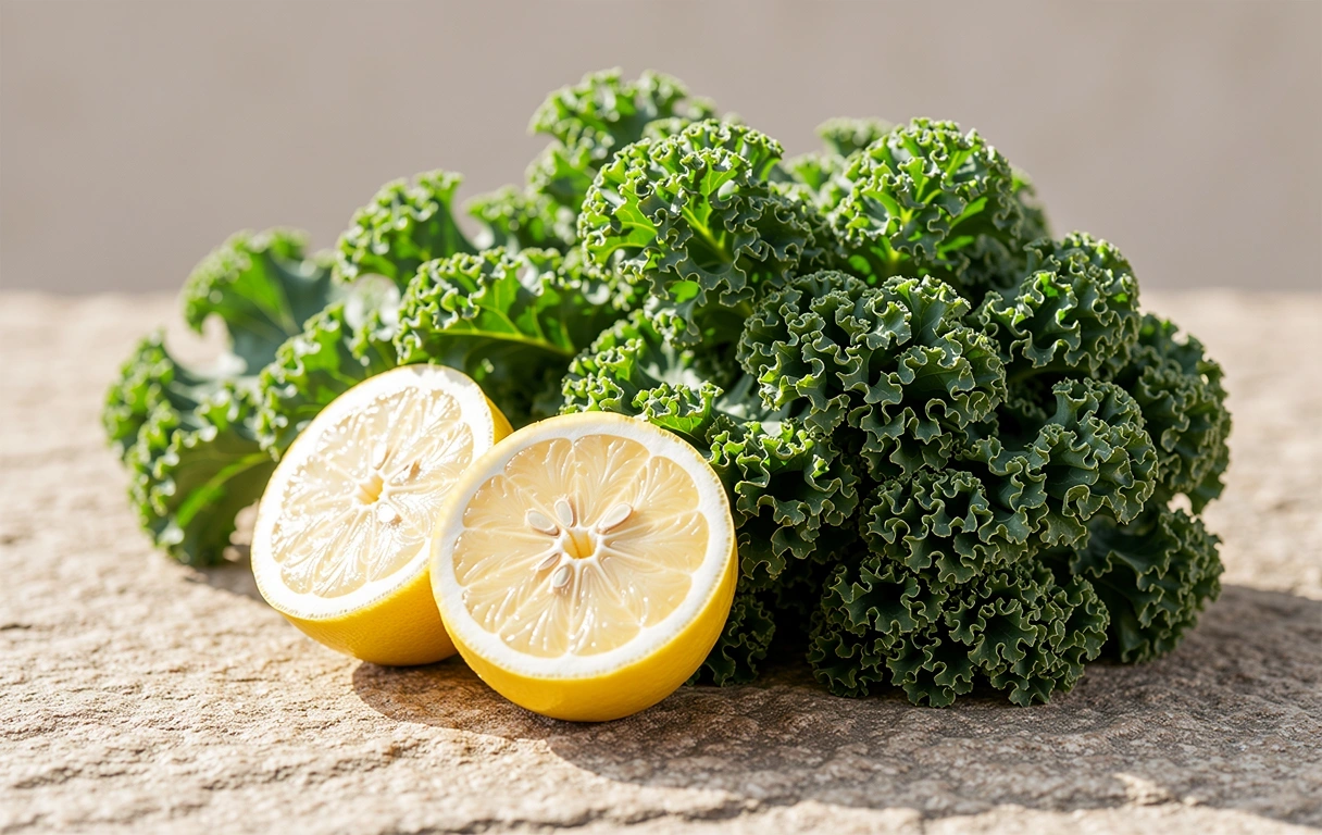 Verse bladgroenten en citrusvruchten